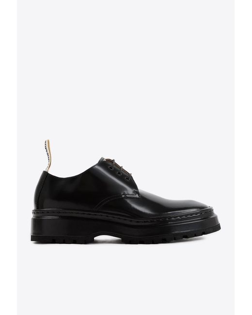 Jacquemus Black Pavane Derby Shoes In Leather for men