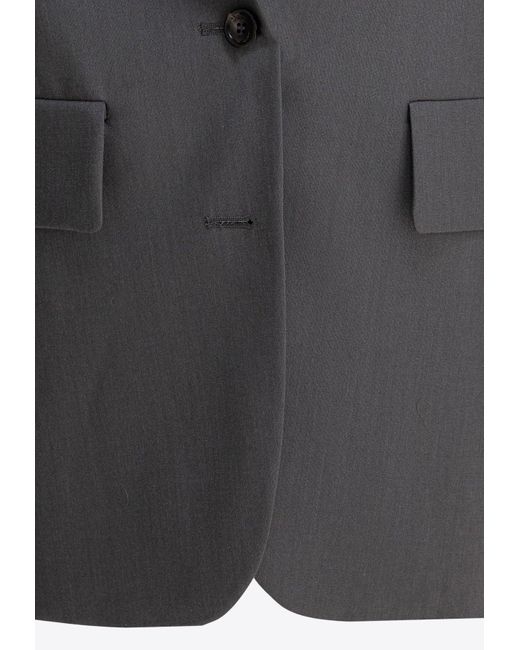 Max Mara Black Ebridi Single-Breasted Wool Blazer