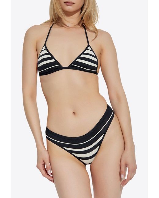 Tom Ford Black Striped Triangle Bikini