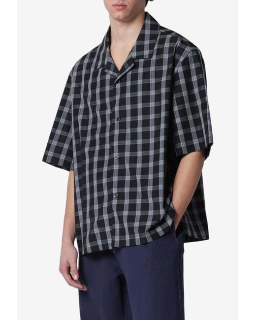 Studio Nicholson Black Kline Checked Shirt for men