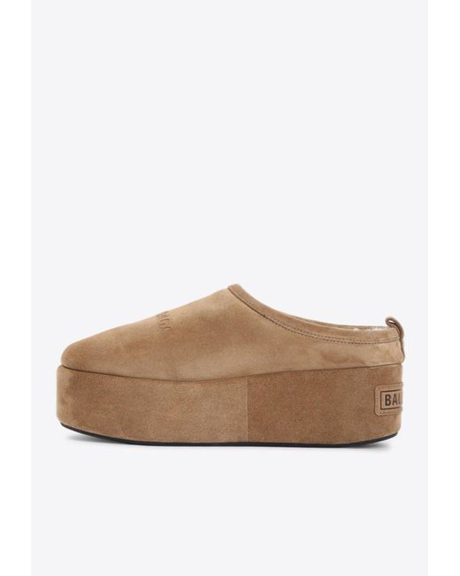 Balenciaga Brown Alaska Platform Mules
