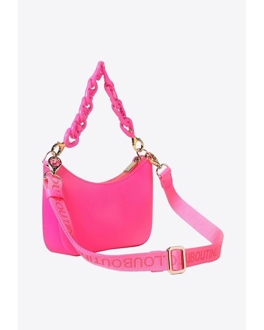 Loubila Chain Mini Leather Shoulder Bag in Pink - Christian