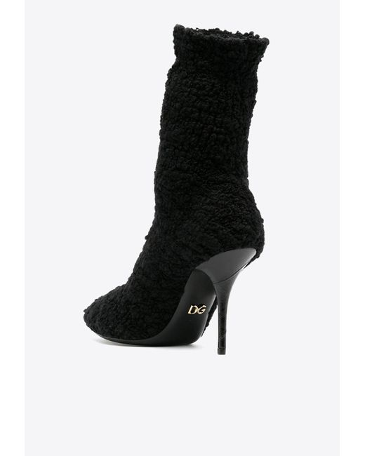 Dolce & Gabbana Black Cardinale 95 Sock-Like Ankle Boots