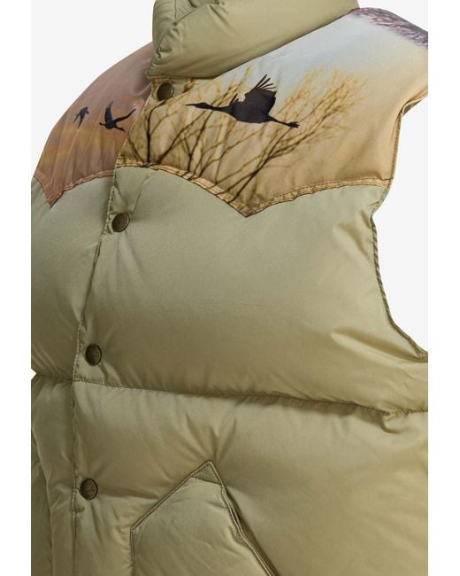 Needles Natural Printed Down Vest for men