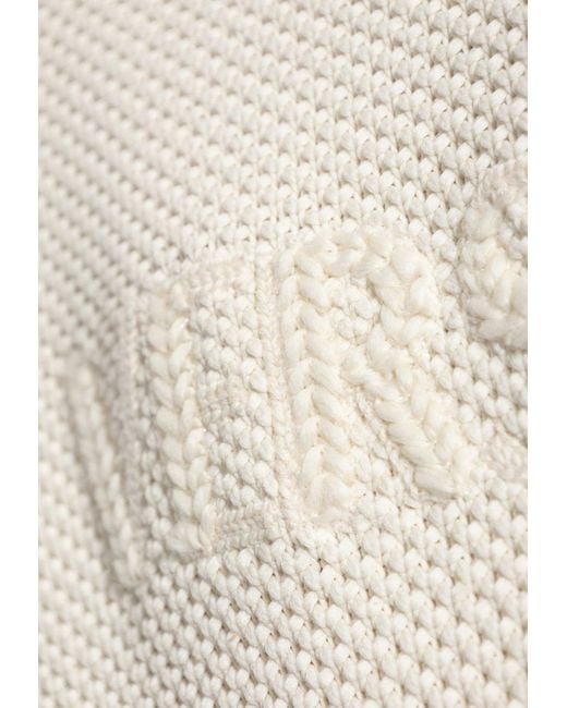 Versace White Logo Knit Crewneck Sweater