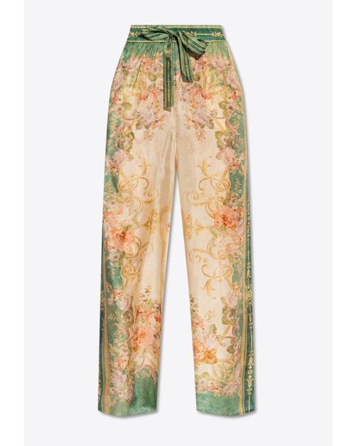 Zimmermann August Drawstring Wide-Leg Silk Pants | Lyst