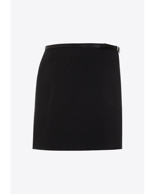 Givenchy Black Belted Wrap Miniskirt