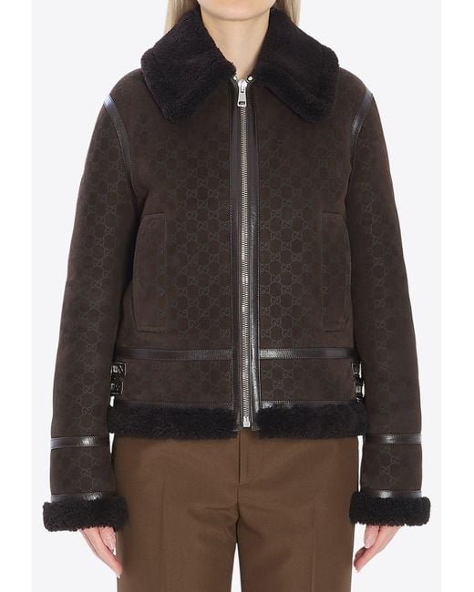 Gucci Black Monogram Zip-Up Jacket