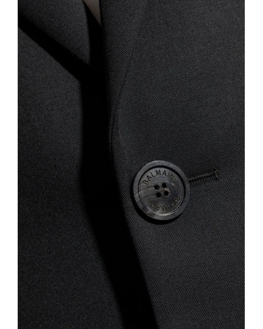 Balmain Black Wool Single-Breasted Blazer for men