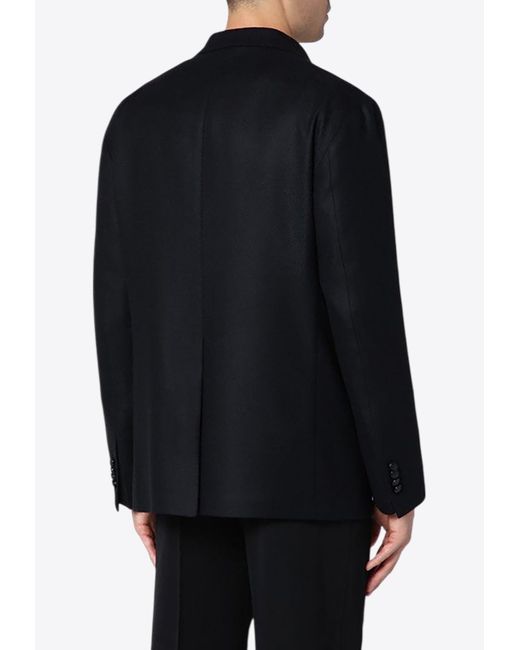 Tagliatore Blue Double-Breasted Wool And Cashmere Blazer for men