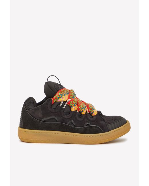 Lanvin Synthetic Curb Low-top Sneakers in Black for Men | Lyst