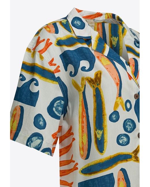 Patagonia White Printed Buttoned Shirt