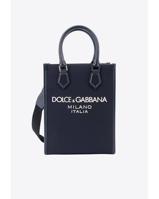 Dolce & Gabbana Blue Small Logo Tote Bag for men