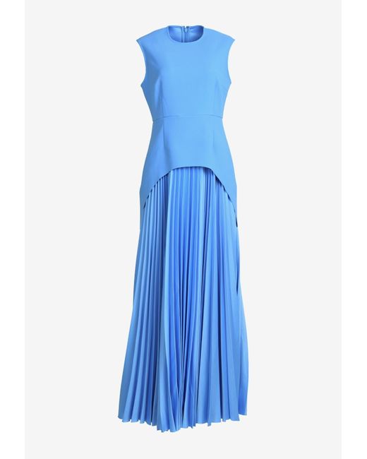 Solace London Blue Sofija Pleated Maxi Dress