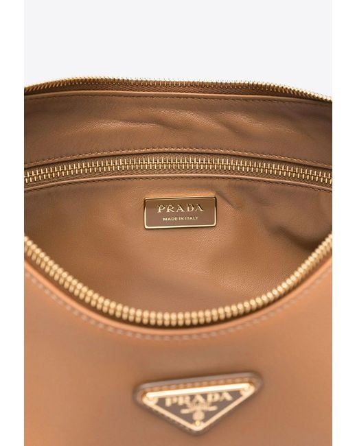 Prada White Medium Aimée Leather Shoulder Bag