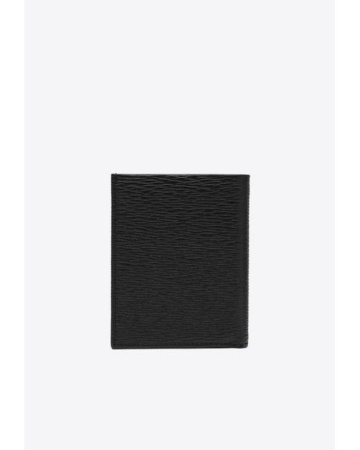 Ferragamo Black Gancini Bi-Fold Leather Wallet for men