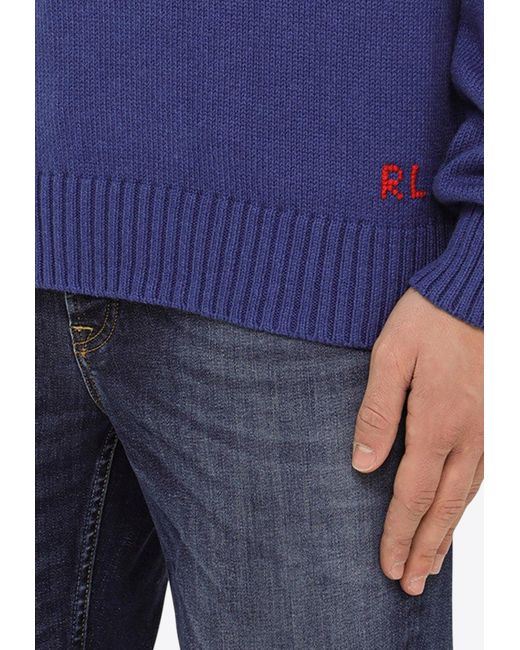 Polo Ralph Lauren Blue Polo Bear Intarsia Knit Sweater for men