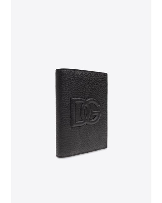 Dolce & Gabbana Black Dg Logo Passport Holder for men