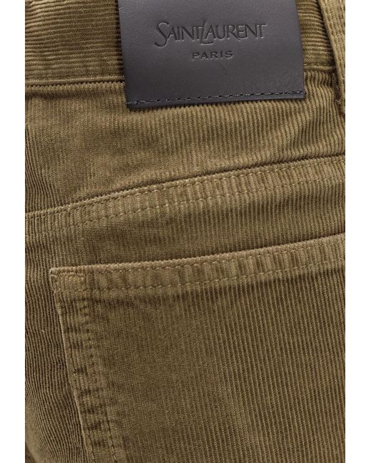Saint Laurent Natural Clyde Corduroy Straight-Leg Pants