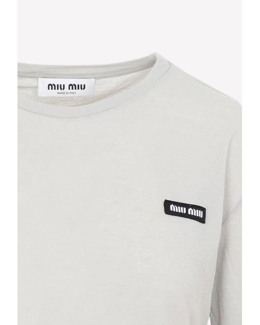 EDIT.FOR LULU - 【miu miu】long sleeve tee Miu Long Sleeve T-shirts For Women | Editorialist
