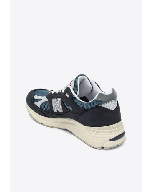 New Balance Blue 991V2 Lace-Up Sneakers for men