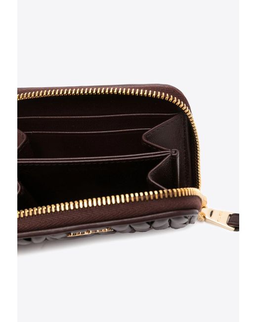 Miu Miu White Matelassé Leather Zip Wallet