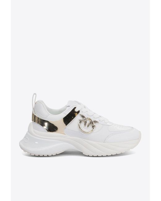 Pinko White Ariel Daytime Low-Top Sneakers