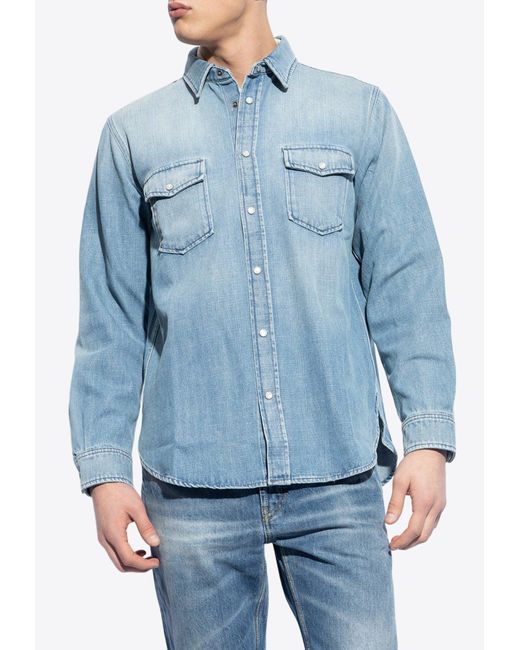 Saint Laurent Blue Denim Shirt, for men