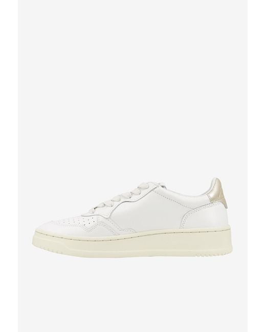 Autry White Medalist Low-Top Sneakers