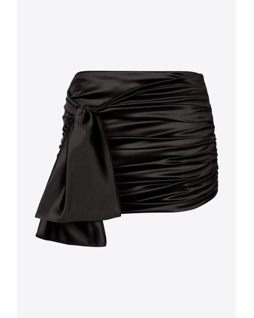 Dolce & Gabbana Black Knotted Ruched Mini Skirt