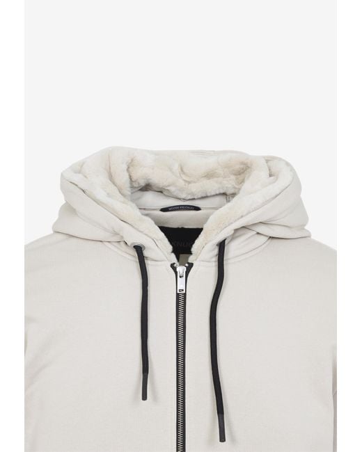 Moose Knuckles White Classic Bunny 3 Zip-Up Hoodie for men