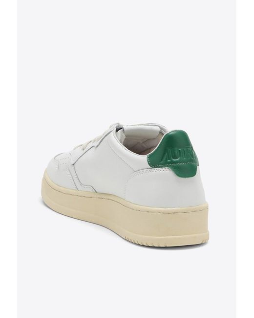 Autry White Medalist Low-Top Sneakers for men