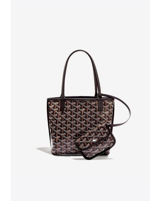 Goyard Leather Anjou Mini Tote Bag In Chevroches Calfskin And Ine Canvas in Black Lyst Australia