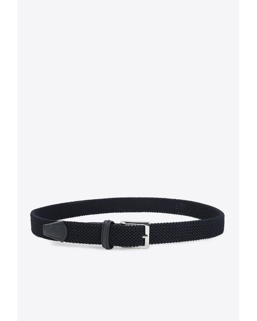Kiton White Elasticated Buckle Belt for men