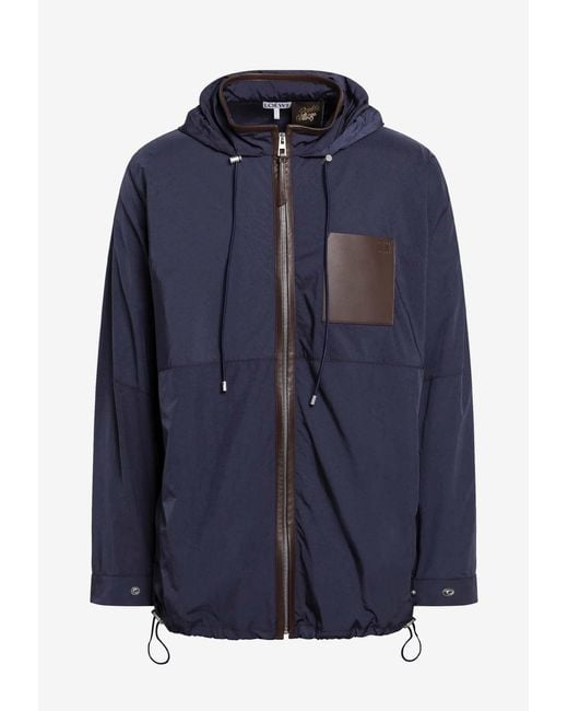 Loewe Blue Technical Micro-Ripstop Hooded Jacket for men