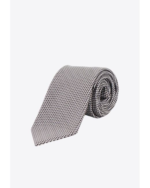 Tom Ford White Micro Pattern Silk Tie for men