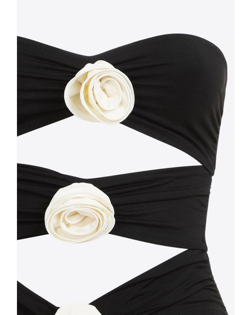 LaRevêche Black Vesna Floral Appliqué One-Piece Swimsuit