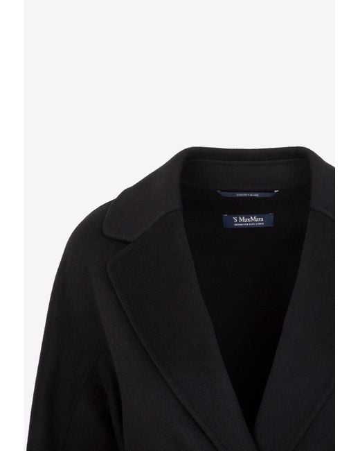 Max Mara Black Arona Wool Coat