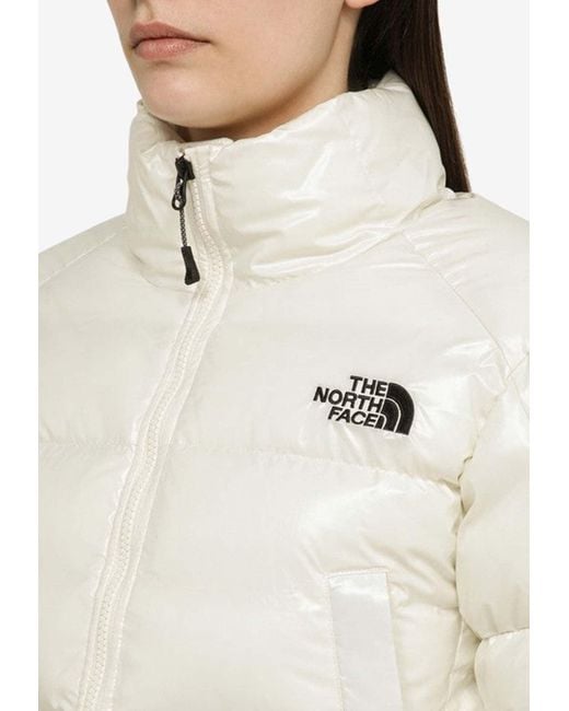 The North Face White Logo-Embroidered Quilted Jacket