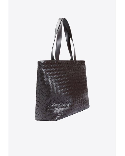 Bottega Veneta Black Large Intrecciato Leather Tote Bag for men