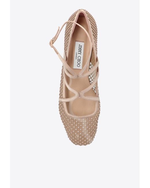 Jimmy Choo White Astoria Ballet Flats