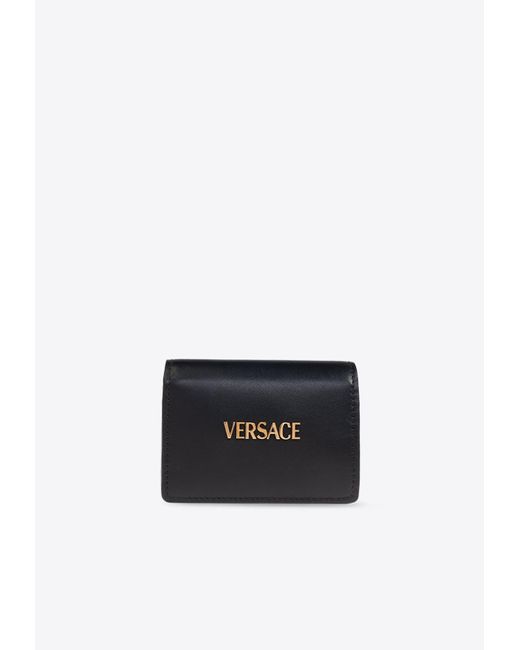 Versace White Logo Tag Bi-Fold Wallet