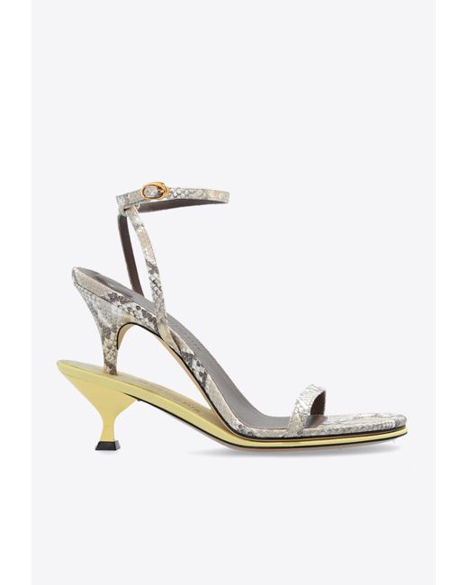 Jacquemus White 100 Double Heel Leather Sandals