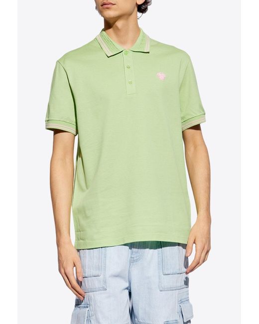 Versace Green Medusa Head Polo T-Shirt for men
