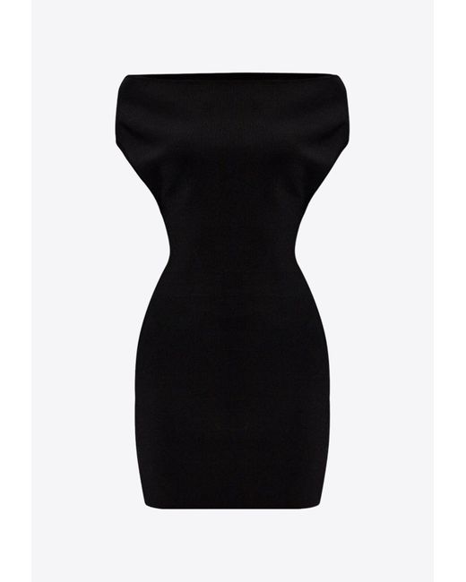 Jacquemus Black Cubista Off-Shoulder Mini Dress