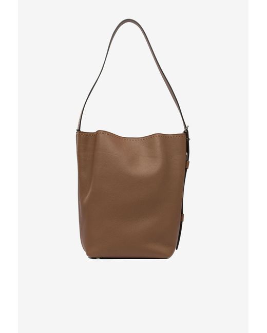 Max Mara White Small Archetipo Leather Shoulder Bag