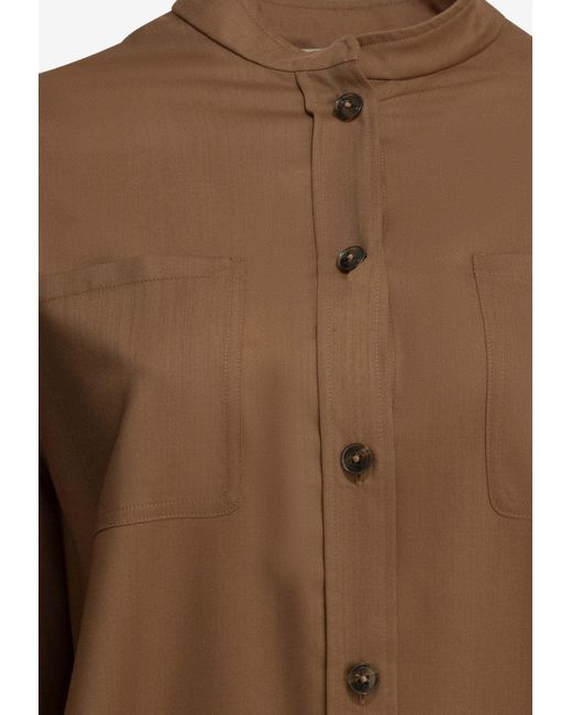Herno Brown Combed Casual Shirt