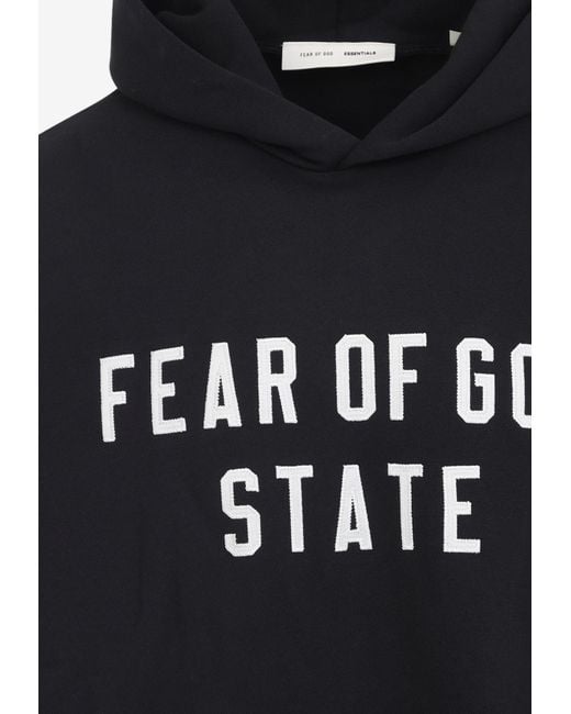 Fear Of God Black Printed Hooded Sweatshirt for men