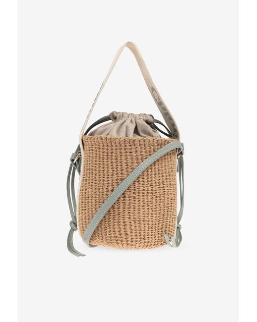 Chloé White Small Woody Basket Bag