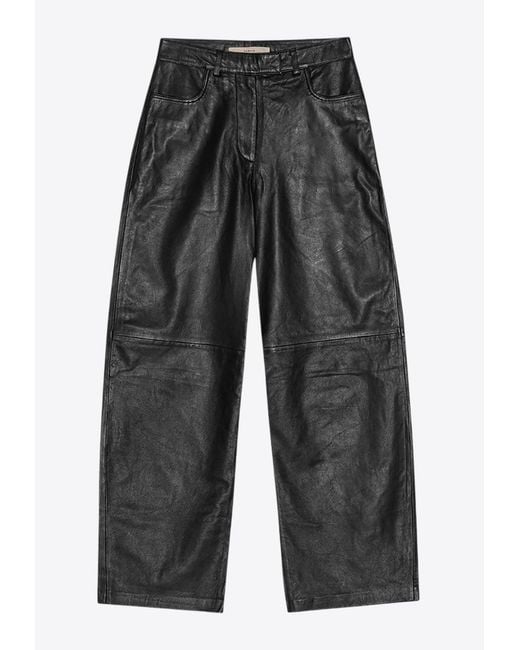 Remain Blue Cocoon Leather Pants